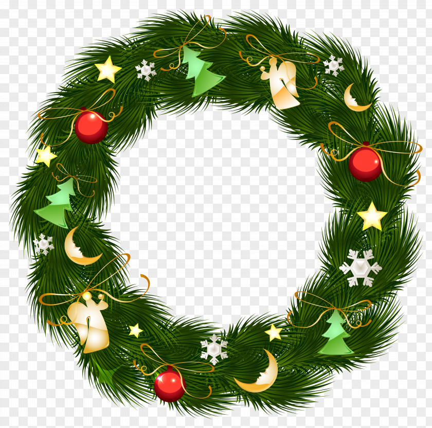 Christmas Wreath With Ornaments Clipart Image Decoration Ornament Clip Art PNG