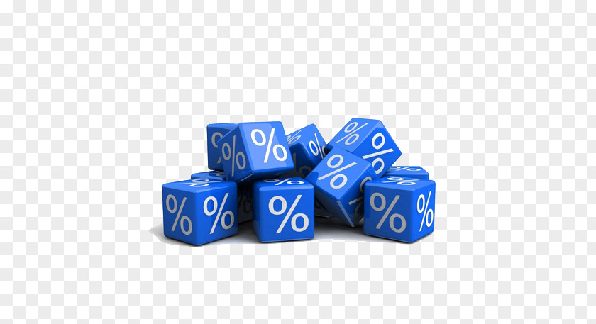 Creative Stereoscopic 3D Percent Sign Dice Percentage Compound Interest Bank PNG