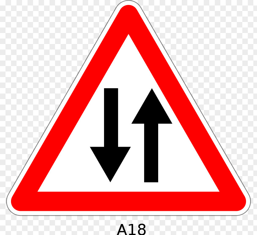 Road Danger Sign In France Panneau De Signalisation Circulation Dans Les Deux Sens En Traversée D'une Aire Aérien Traffic Routière PNG