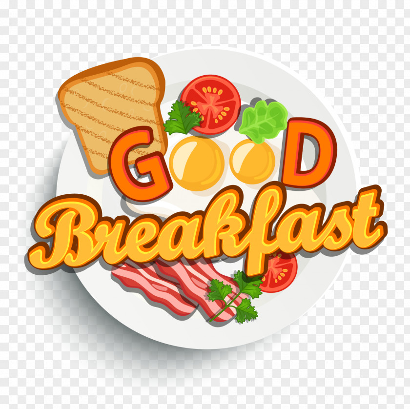 Vector Bacon Full Breakfast Sausage Toast PNG