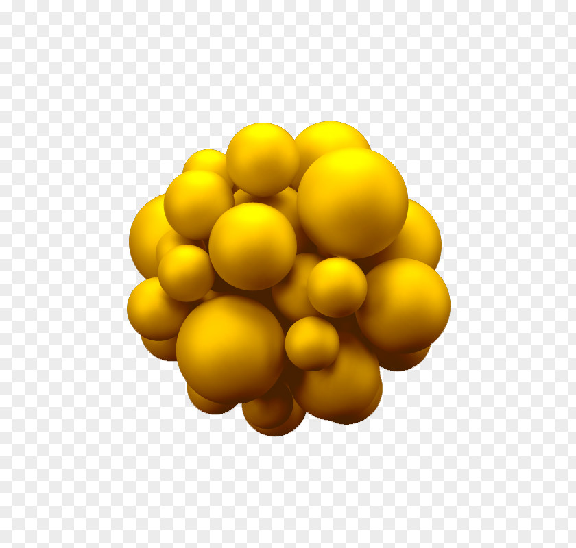 Yellow Background Vector Material Three-dimensional Molecular Ball PNG