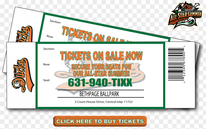 Baseball Bethpage Ballpark Long Island Ducks Atlantic League Of Professional Ticket PNG