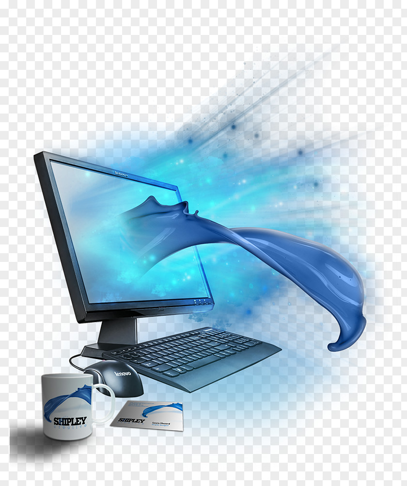 Blue Creative Computer Monitors Laptop Hardware Personal Output Device PNG