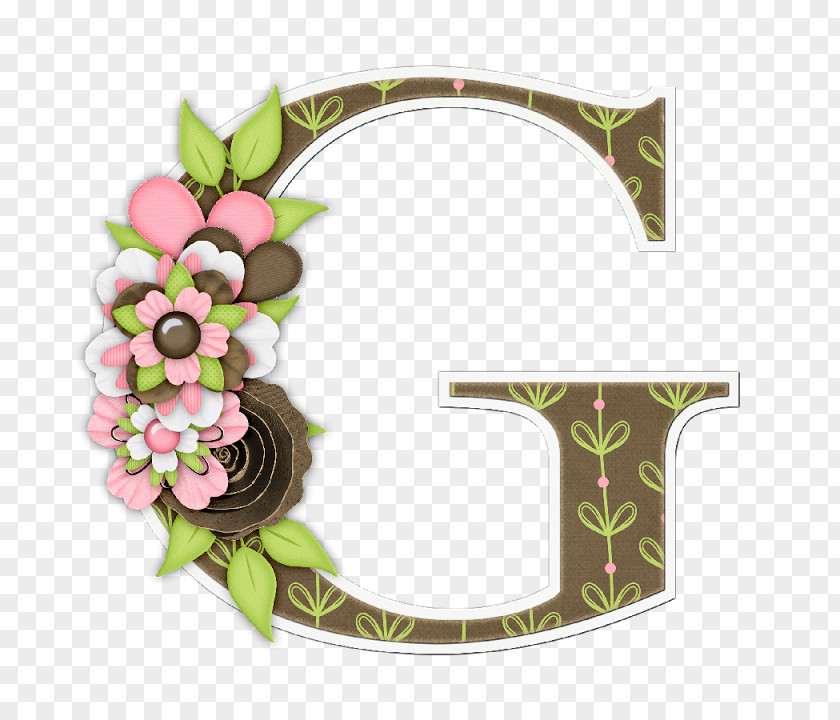 Flowers Letter N Lettering Alphabet Font PNG