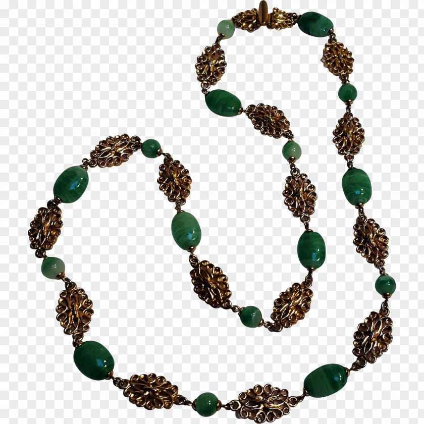 Necklace Turquoise Bead Emerald Brown PNG