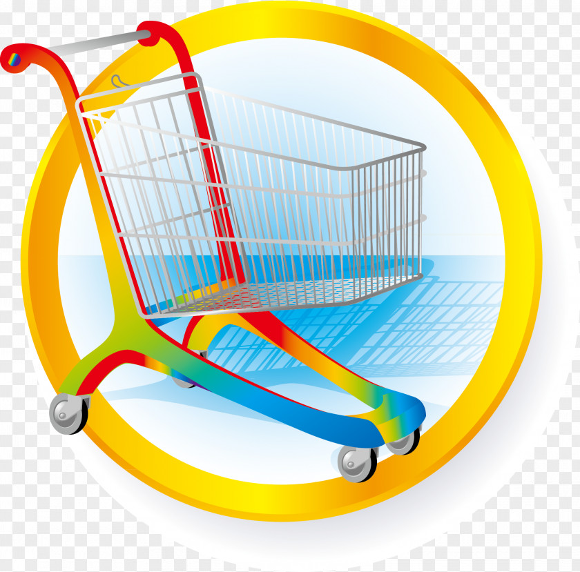 Supermarket Shopping Cart Elements Goods Icon PNG