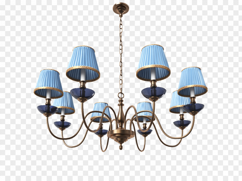 Design Chandelier Cobalt Blue Ceiling PNG