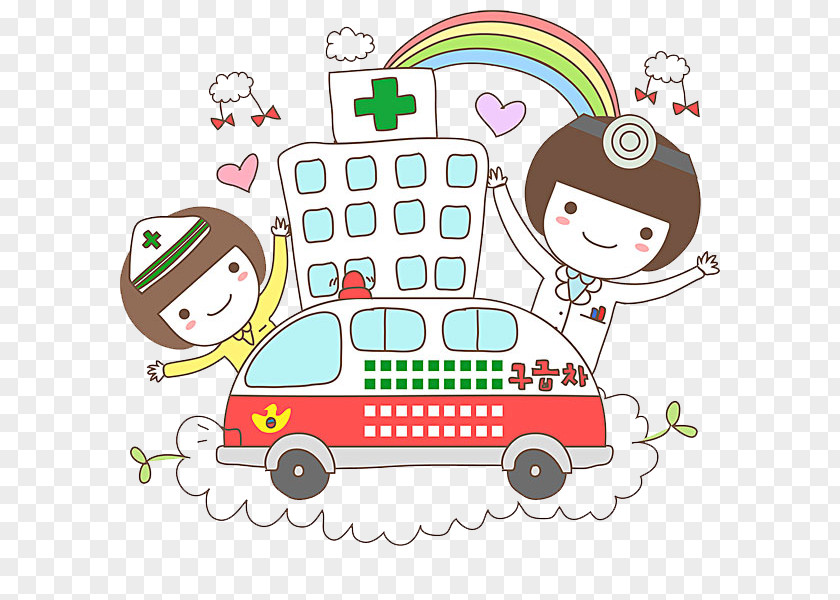 An Ambulance Cartoon PNG