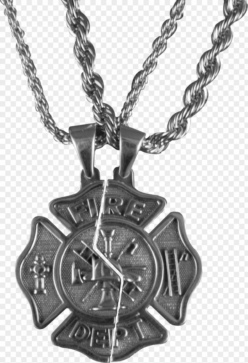 Firefighter Locket Decal Charms & Pendants Necklace PNG