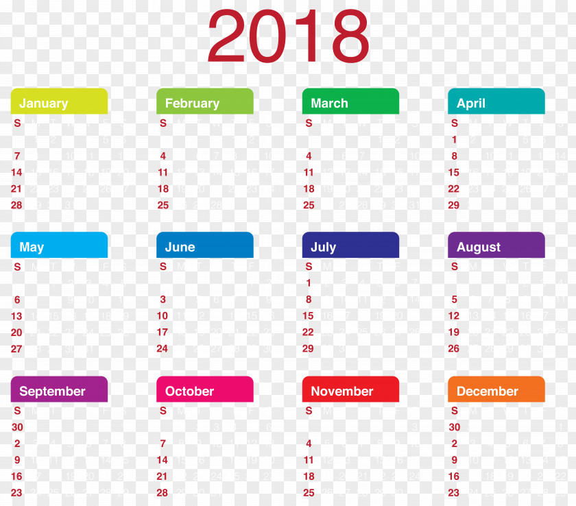 2018 Online Calendar Clip Art PNG