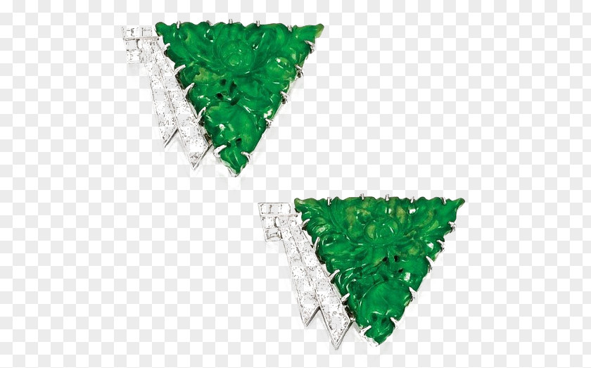 Triangle Earrings Earring Emerald Jewellery Boucheron Diamond PNG
