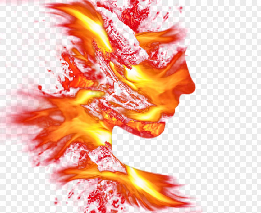Abstract Face Flame PNG