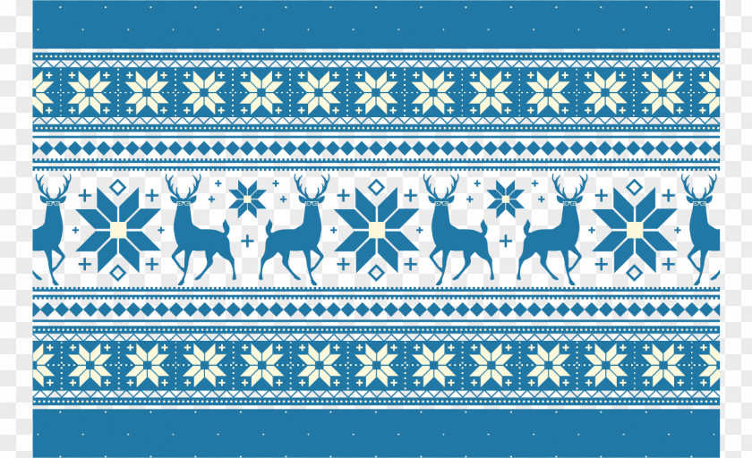 Blue Christmas Pattern Reindeer Computer File PNG