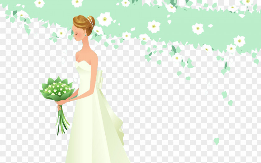 Cartoon Wedding Bride PNG
