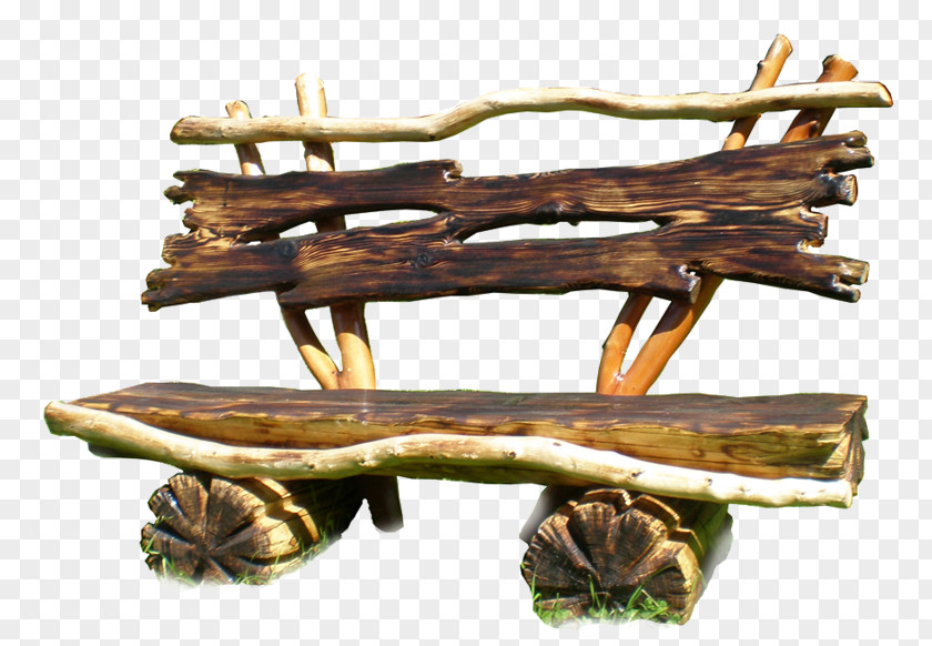 Wood Garden Furniture Лавка Driftwood PNG