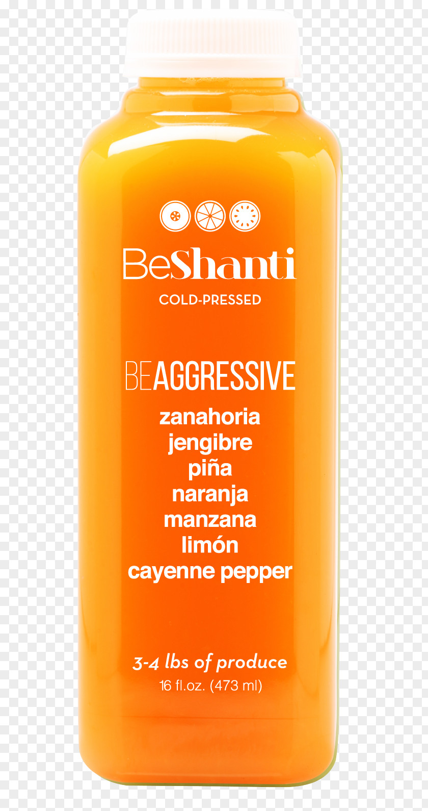 Juice Orange Drink BeShanti Cold-pressed PNG