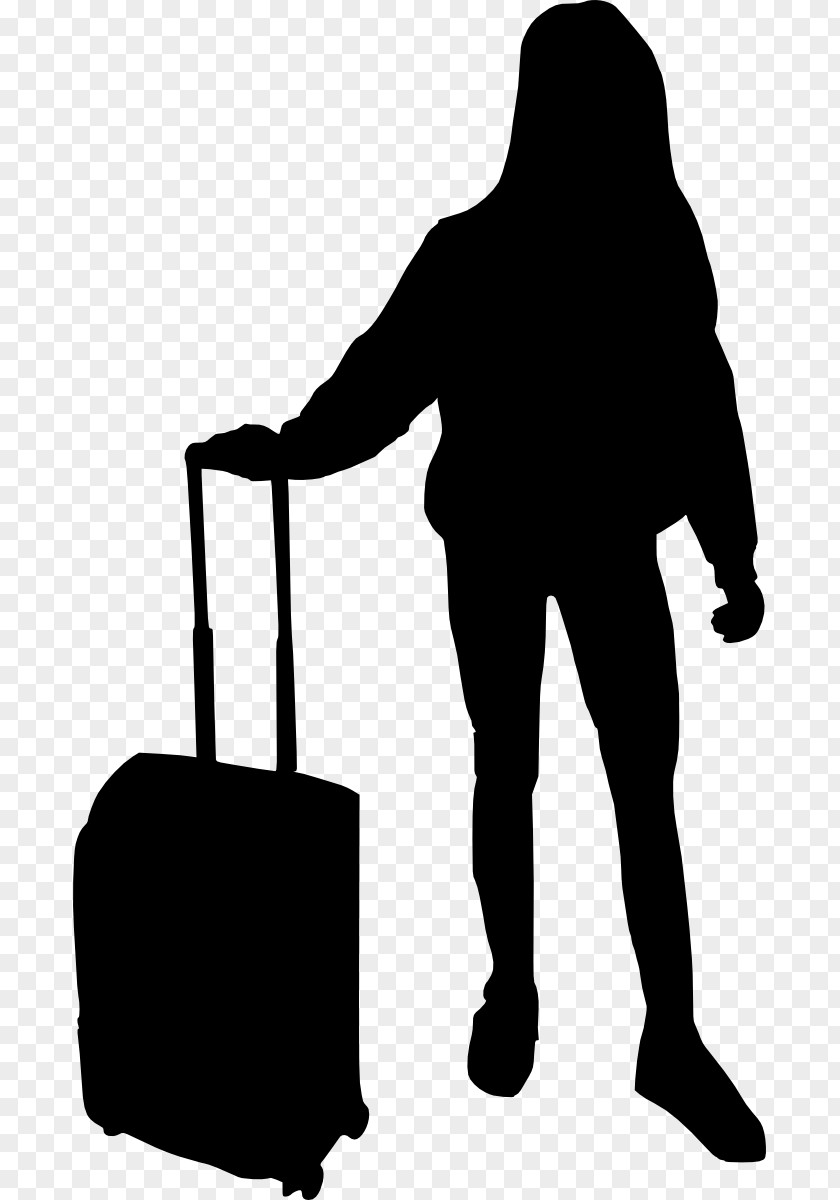 Silhouette People Suitcase Baggage Clip Art PNG