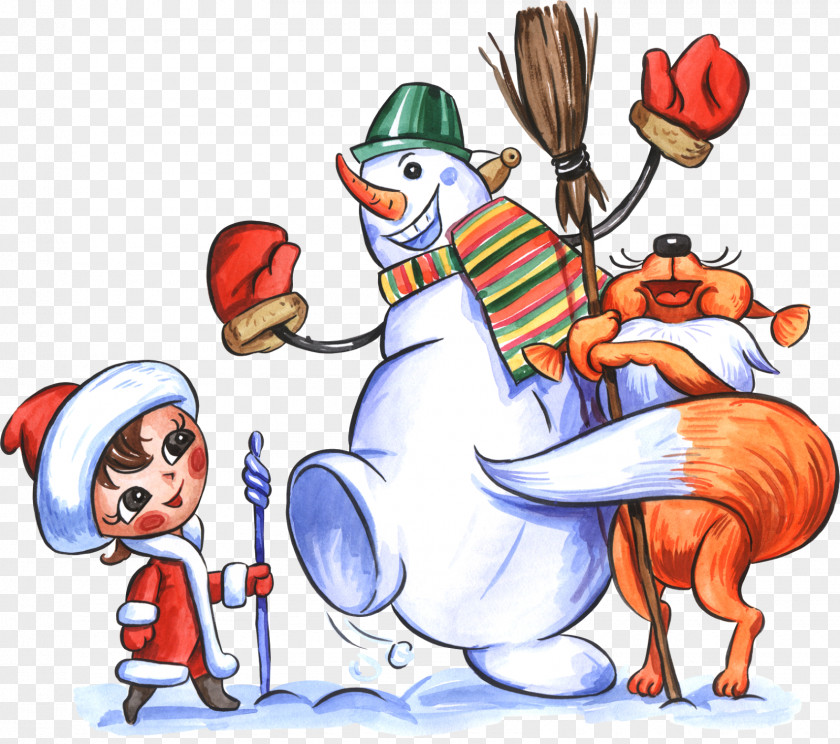 Snowman Ded Moroz Snegurochka New Year Holiday PNG