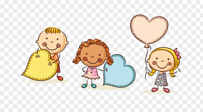 Cartoon Heart-shaped Buttons Child Animation Drawing Illustration PNG