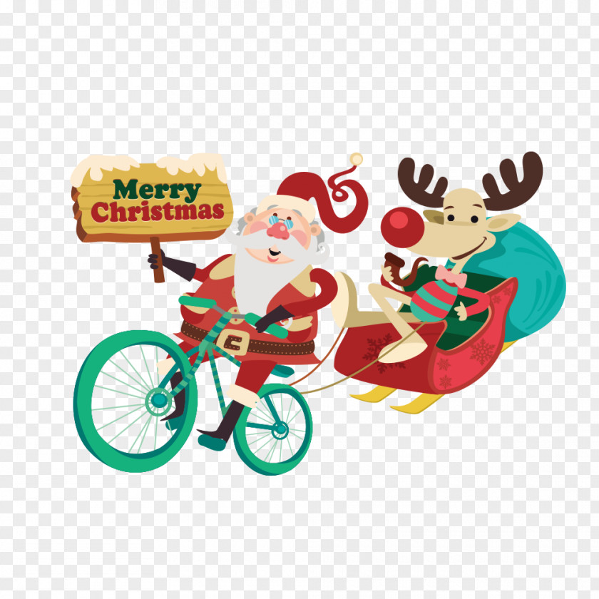 Bikibg Ornament Santa Claus Mrs. Bicycle Christmas Day PNG