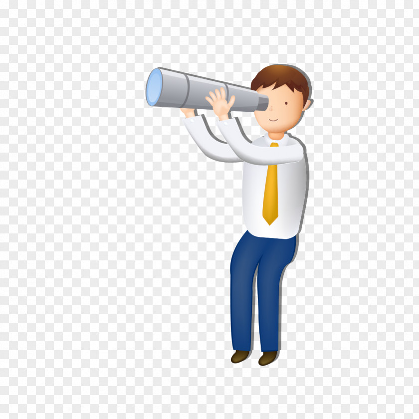 Boy With Binoculars Icon PNG