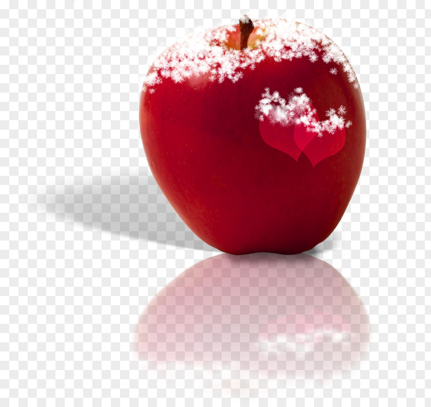 Red Apple Love Auglis Fruit PNG