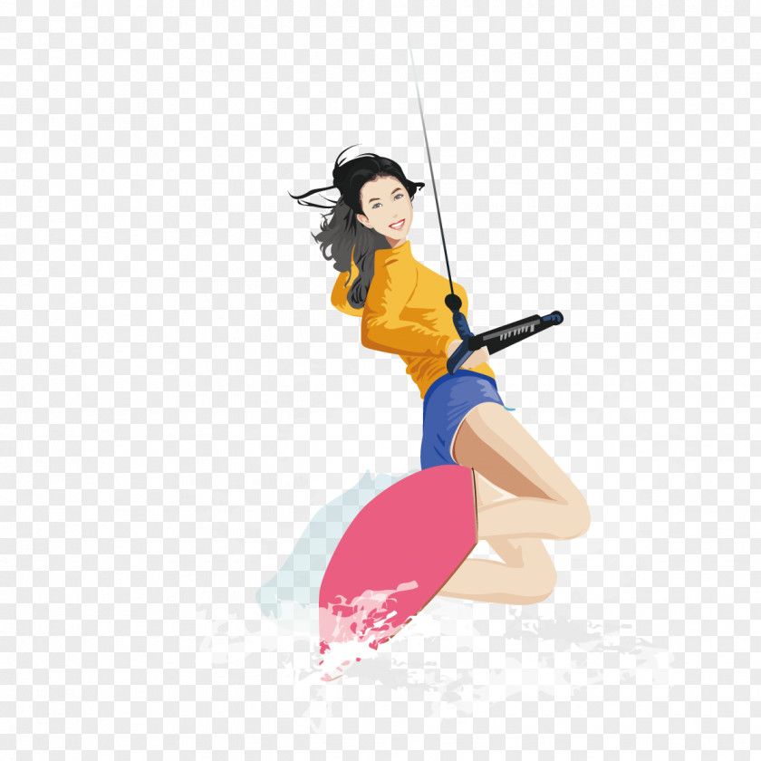 Surfing In The Sea Beauty Photography Illustration PNG