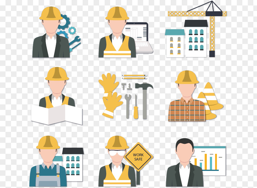 Construction Workers Vector Icons Architectural Engineering Worker Icon PNG