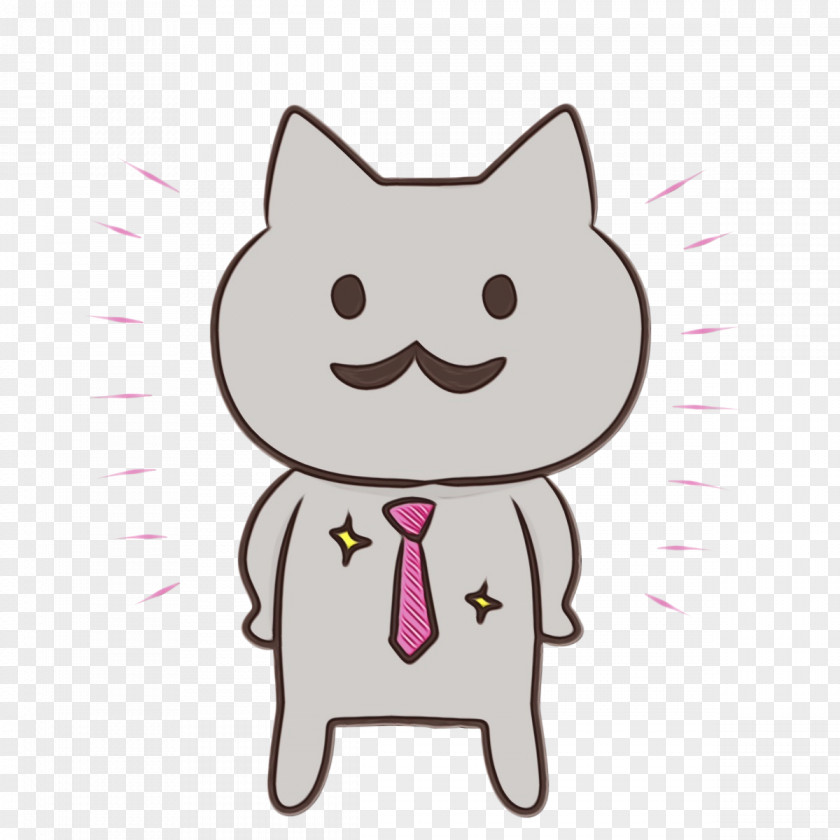 Kitten Whiskers Cartoon Drawing Domestic Short-haired Cat PNG