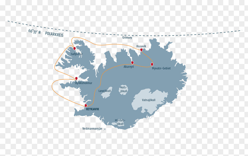 Northern Vatnajökull Vector Map Blank PNG