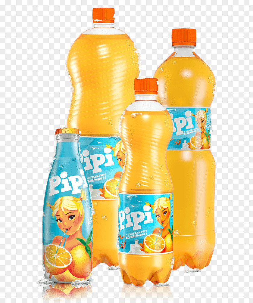 Pipi Orange Drink Soft Juice Plastic Bottle Fizzy Drinks PNG