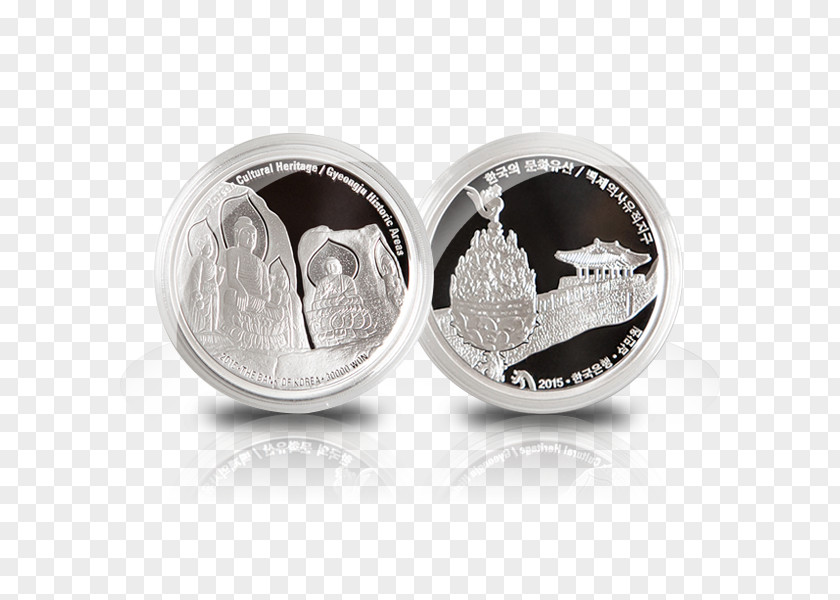 Coin Cufflink Silver PNG