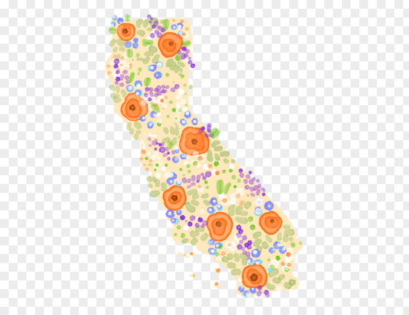Lombard Street California Poppy Floral Design Map State PNG