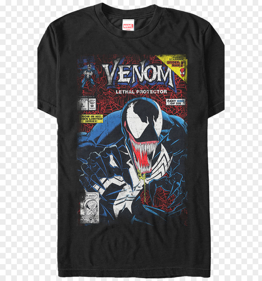 Marvel T-shirt Venom: Lethal Protector Eddie Brock Spider-Man Symbiote PNG