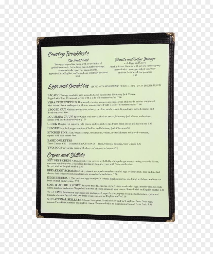 Menu Cover Document PNG