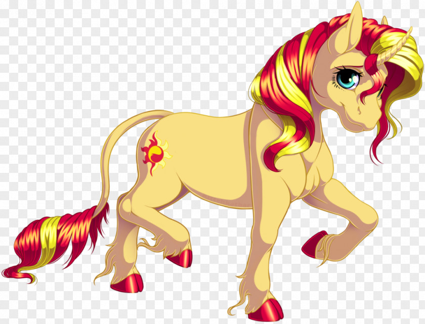 Mustang Pony Sunset Shimmer Mane Cat PNG