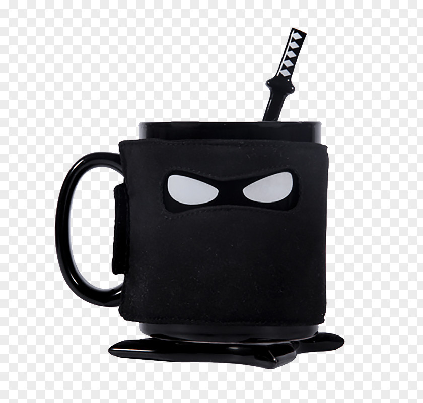 Black Mug Tea Coffee Ceramic Ninja PNG