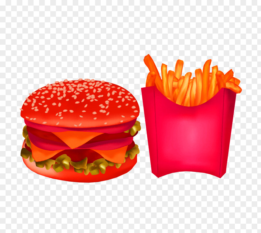 French Fries Cheeseburger Hamburger Fast Food Junk PNG