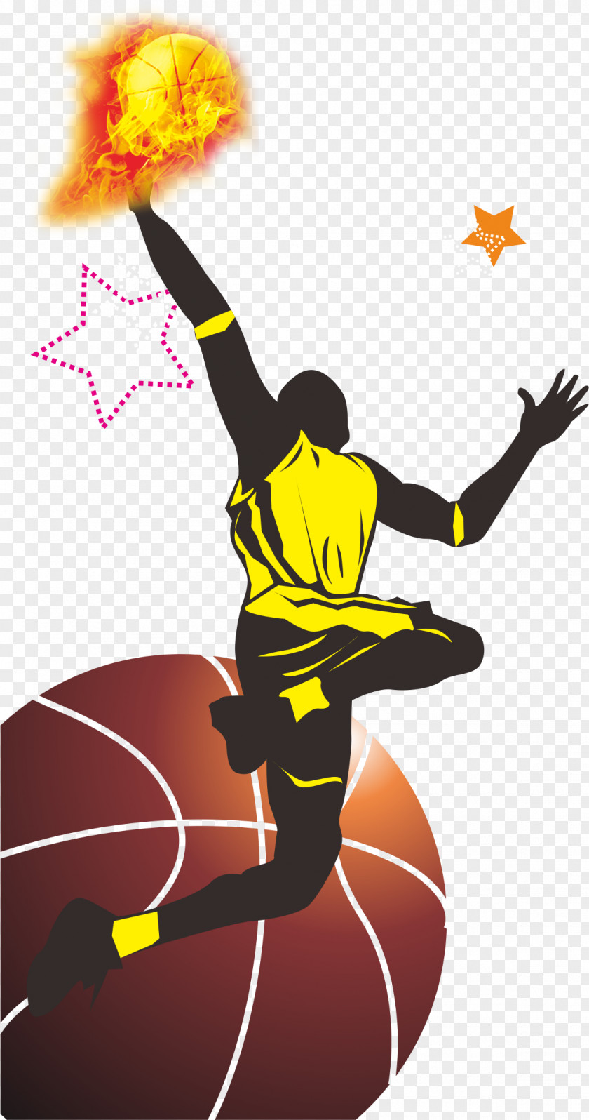Cartoon Playing Basketball Sport Poster PNG