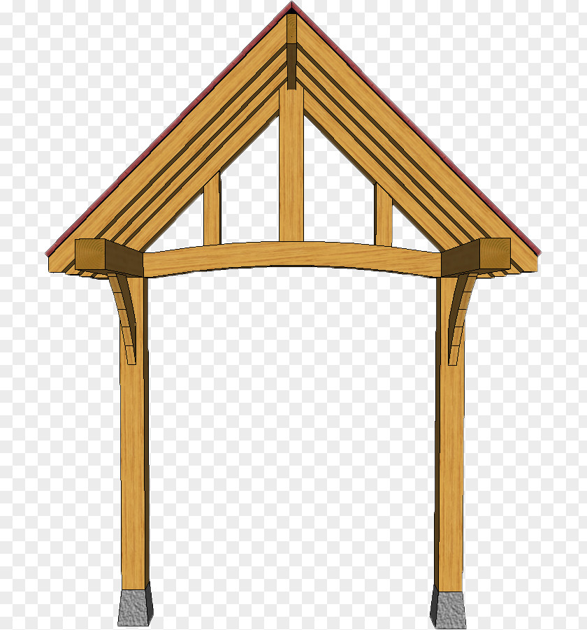 Wooden Truss Brick Porch Timber Framing Wall Roof PNG