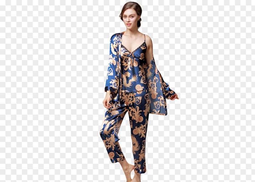 Satin Robe Pajamas Nightwear Nightgown PNG