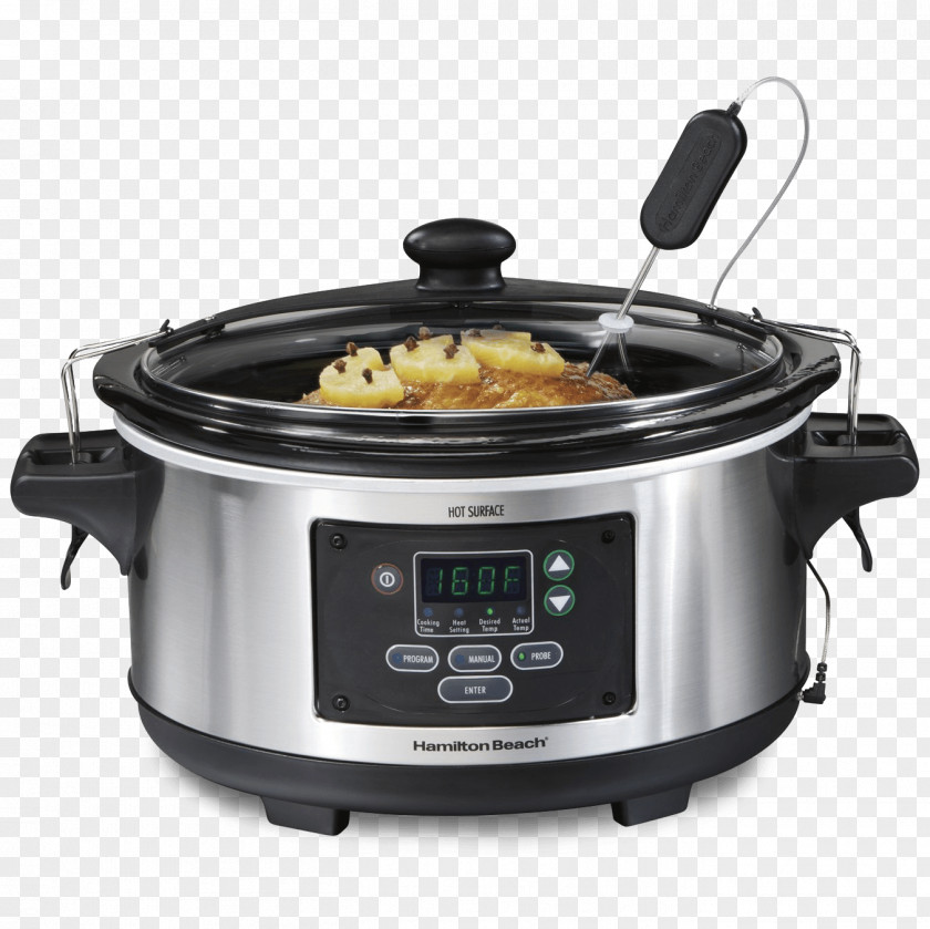 Slow Cooker Hamilton Beach Set & Forget 6 Quart Programmable Cookers 33969 Brands PNG
