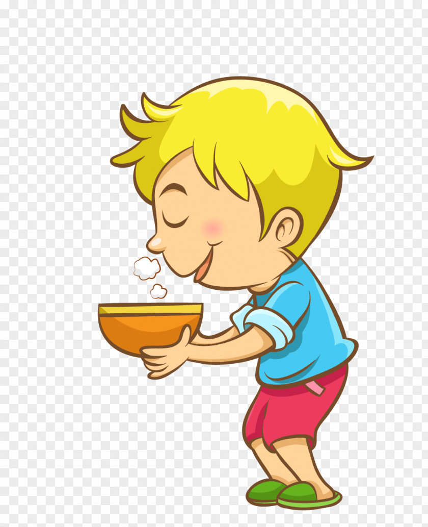 Soup Boy Cartoon Eating PNG