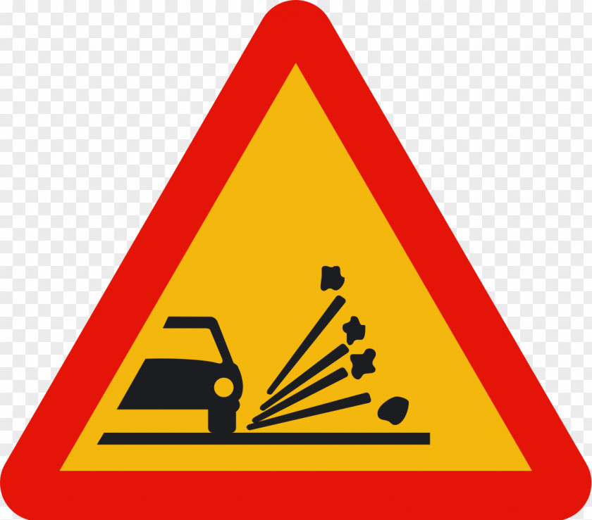 Stone Traffic Sign Car Dump Truck Road PNG