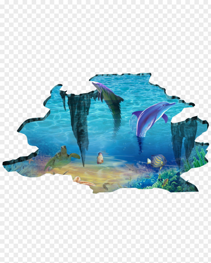 3D Underwater World Wall Decal Printing Sticker PNG