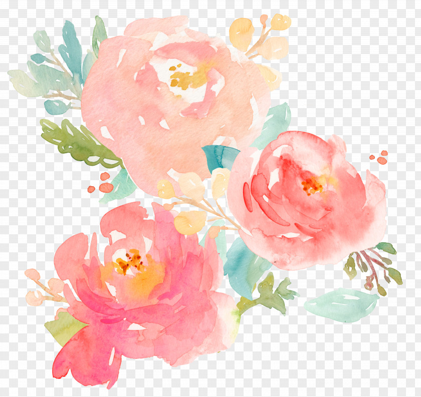 Bouquet Watercolor Painting Peony Clip Art PNG