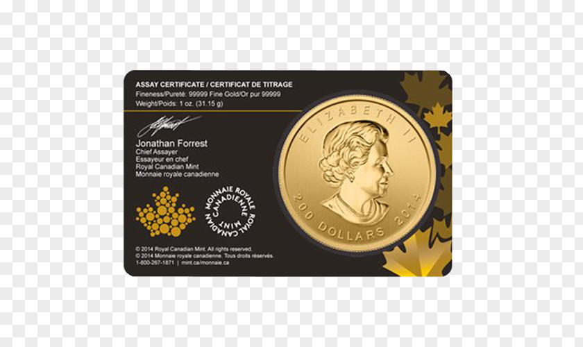 Canada Gold Coin Royal Canadian Mint PNG