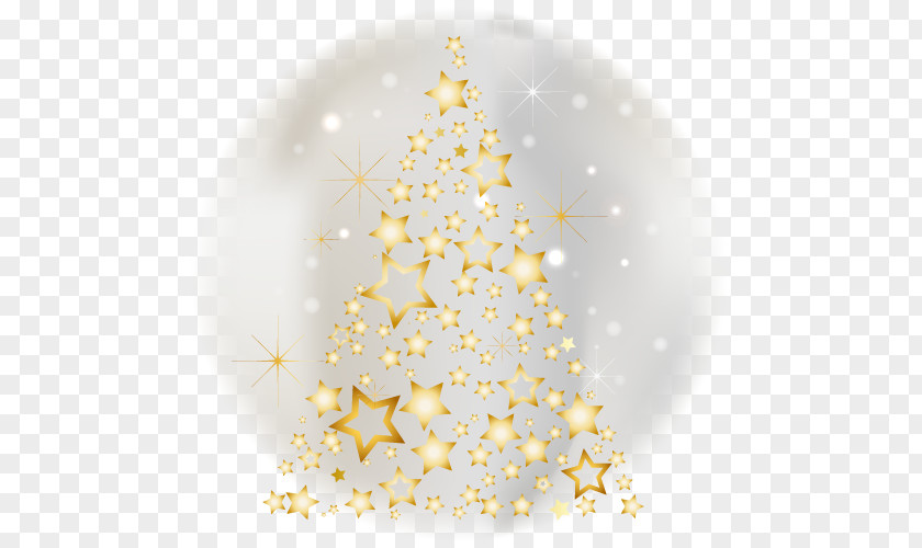 Christmas Tree With Gold Star Stars. PNG
