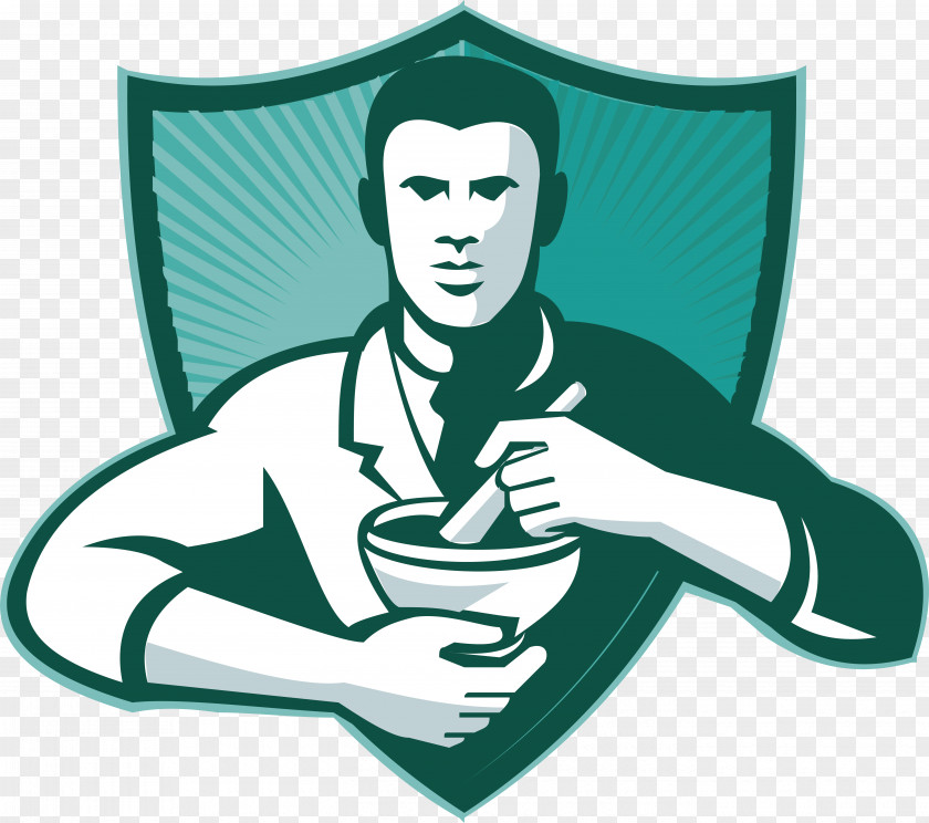 Shield Character Pharmacist Pharmacy Mortar And Pestle Chemist PNG