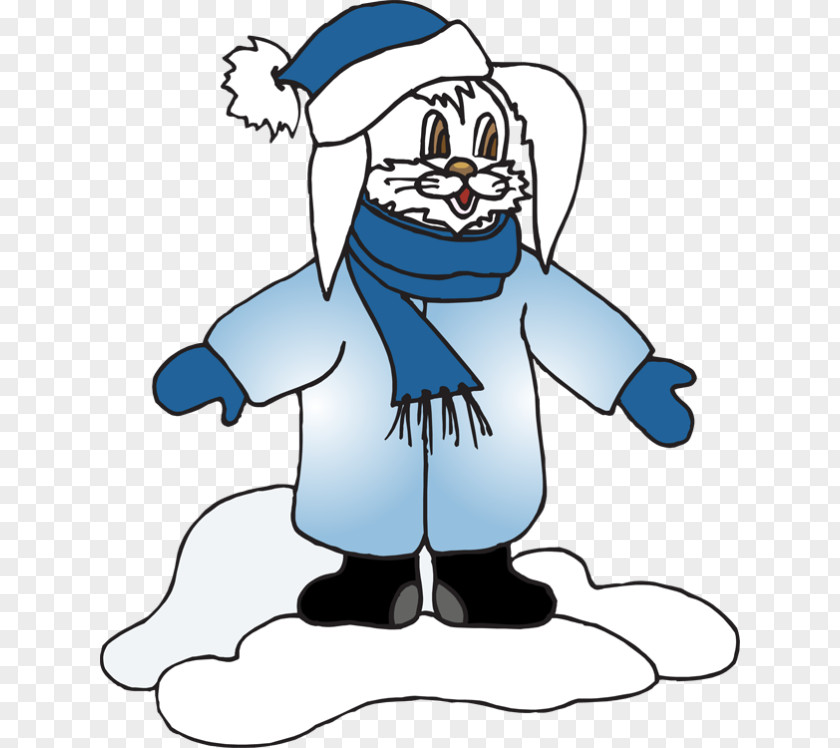 Snow Rabbit Winter Clip Art PNG